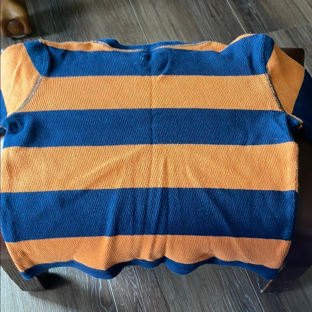 Old Navy Thermal Striped Blue and Orange Kids Shirt 5T